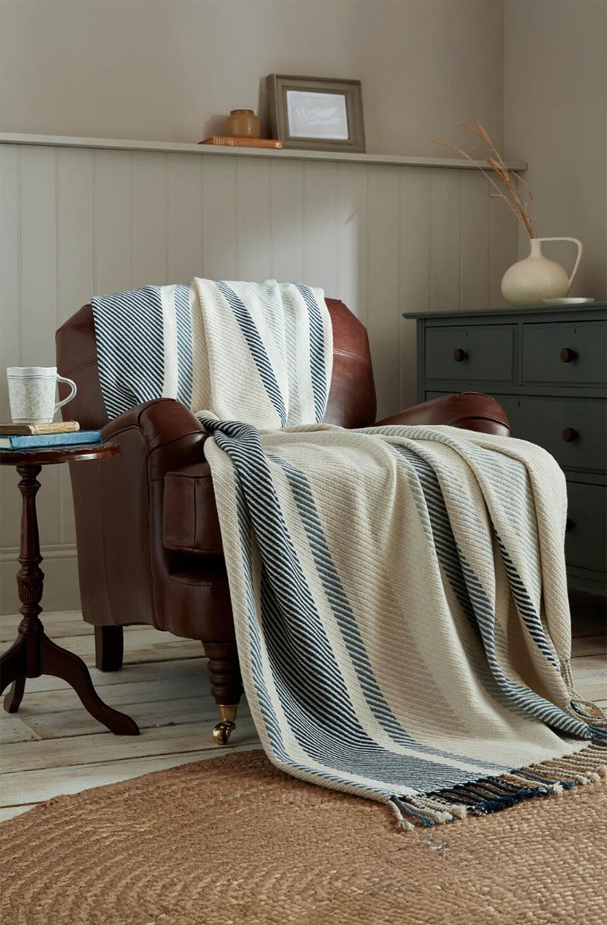 Cuvertură Awning Stripe Seaspray Blue 150 x 200 cm
