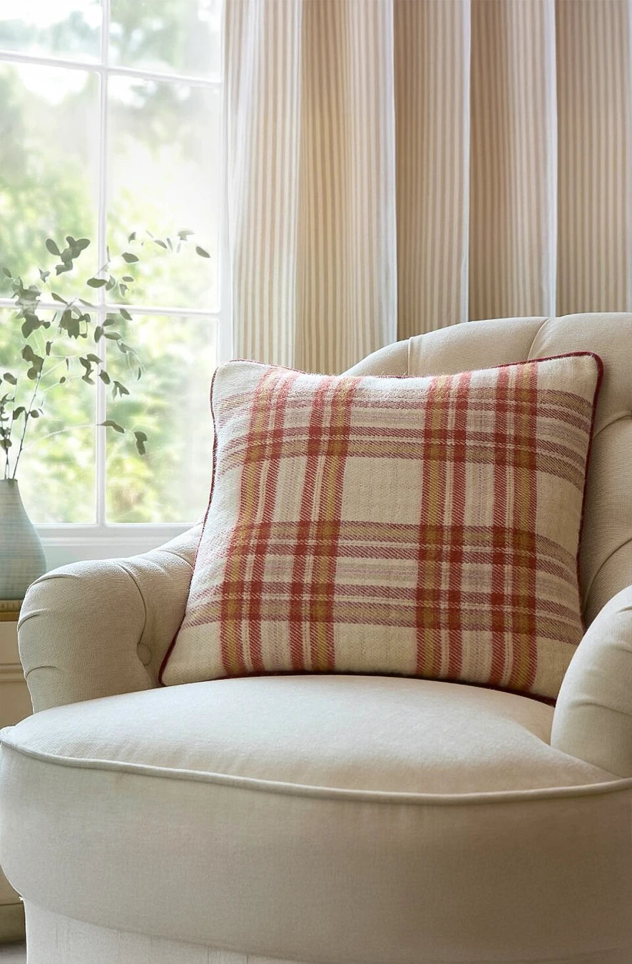 Pernă decorativă Padbury Check Russet 45 x 45 cm