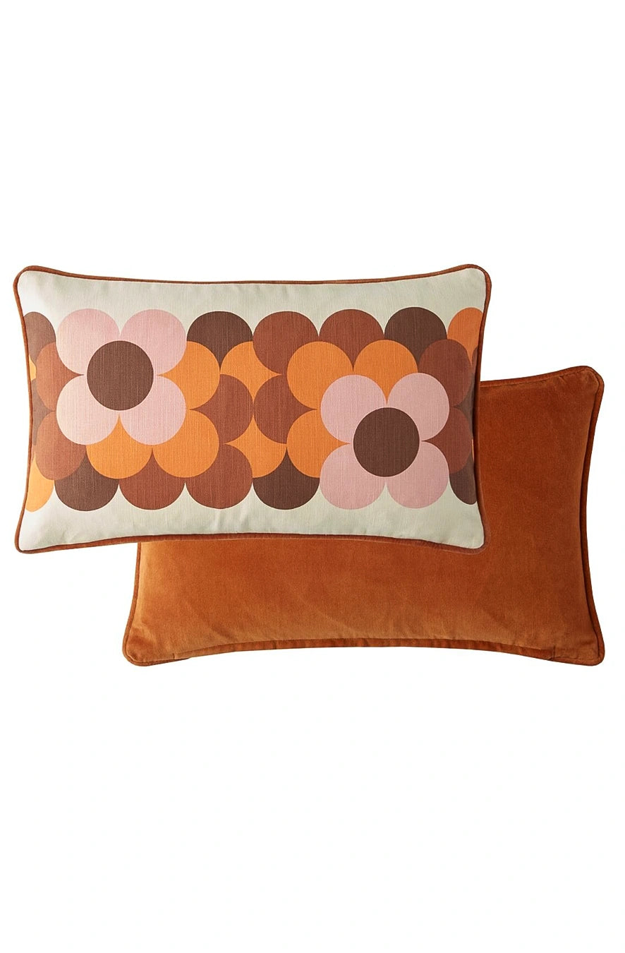 Pernă decorativă Retro Flower Stripe Canyon 30 x 50 cm