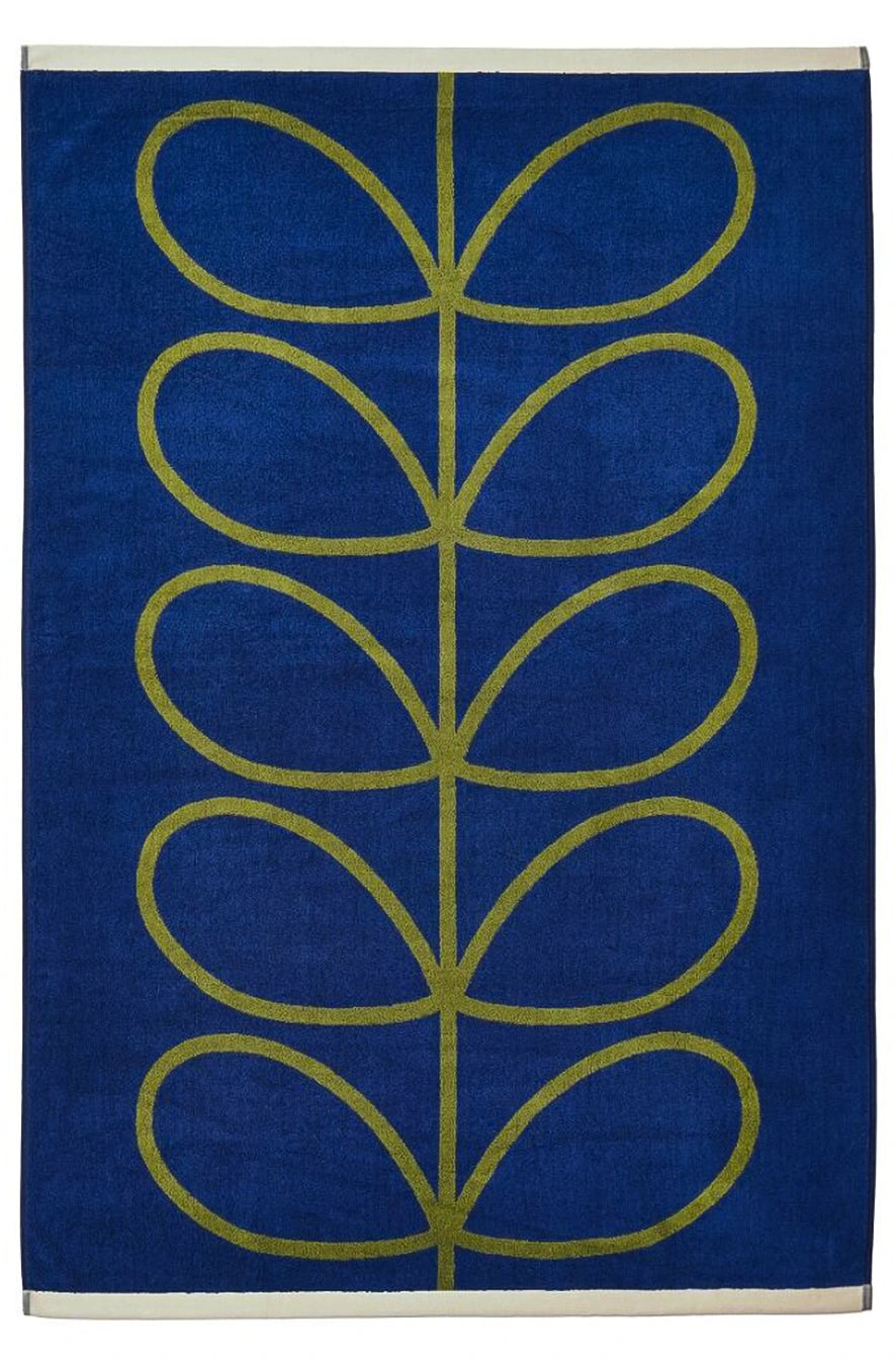 Covoraș de baie Linear Stem Towels Navy / Olive 50 x 90 cm