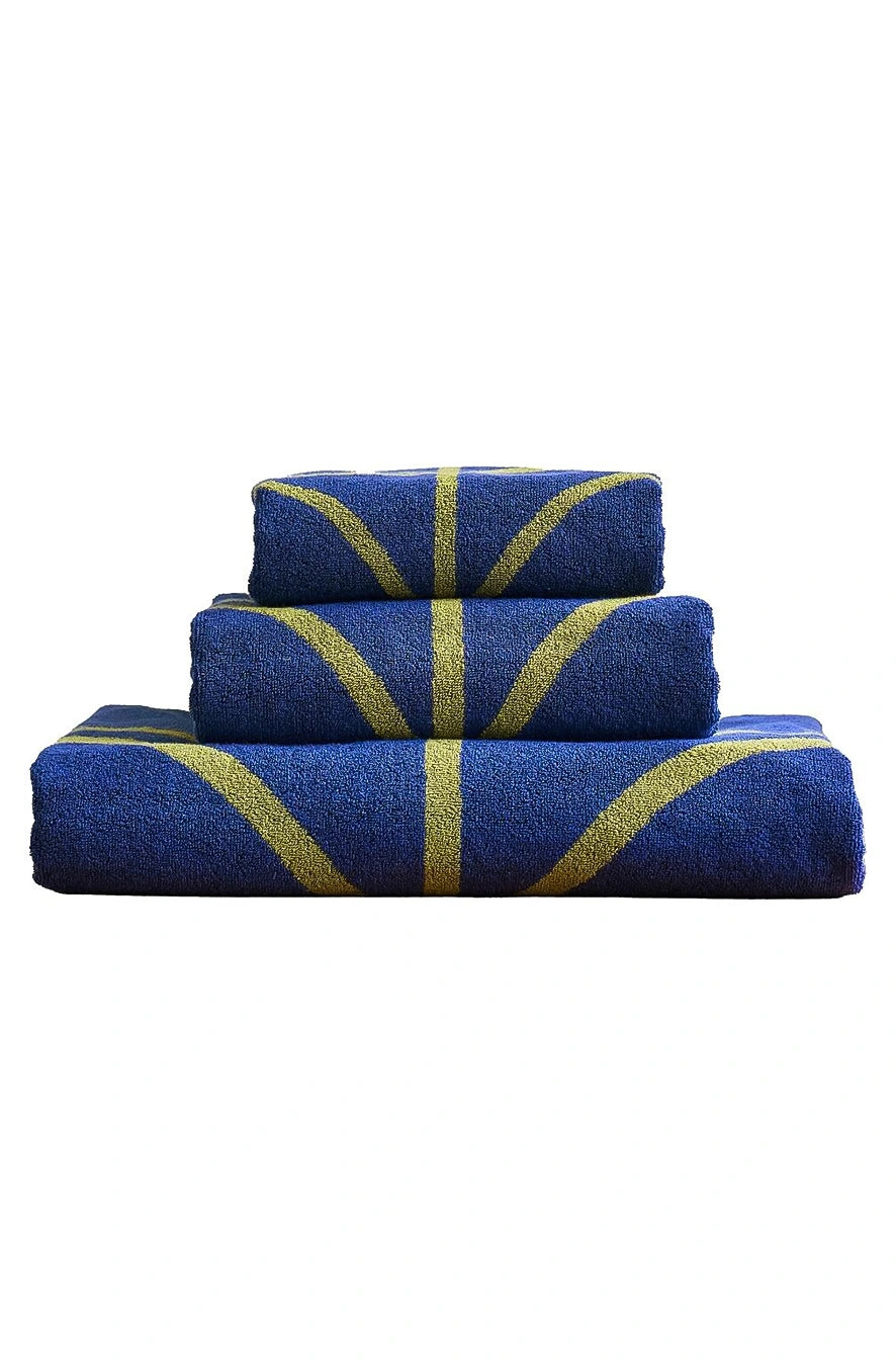Prosop Linear Stem Towels Navy / Olive